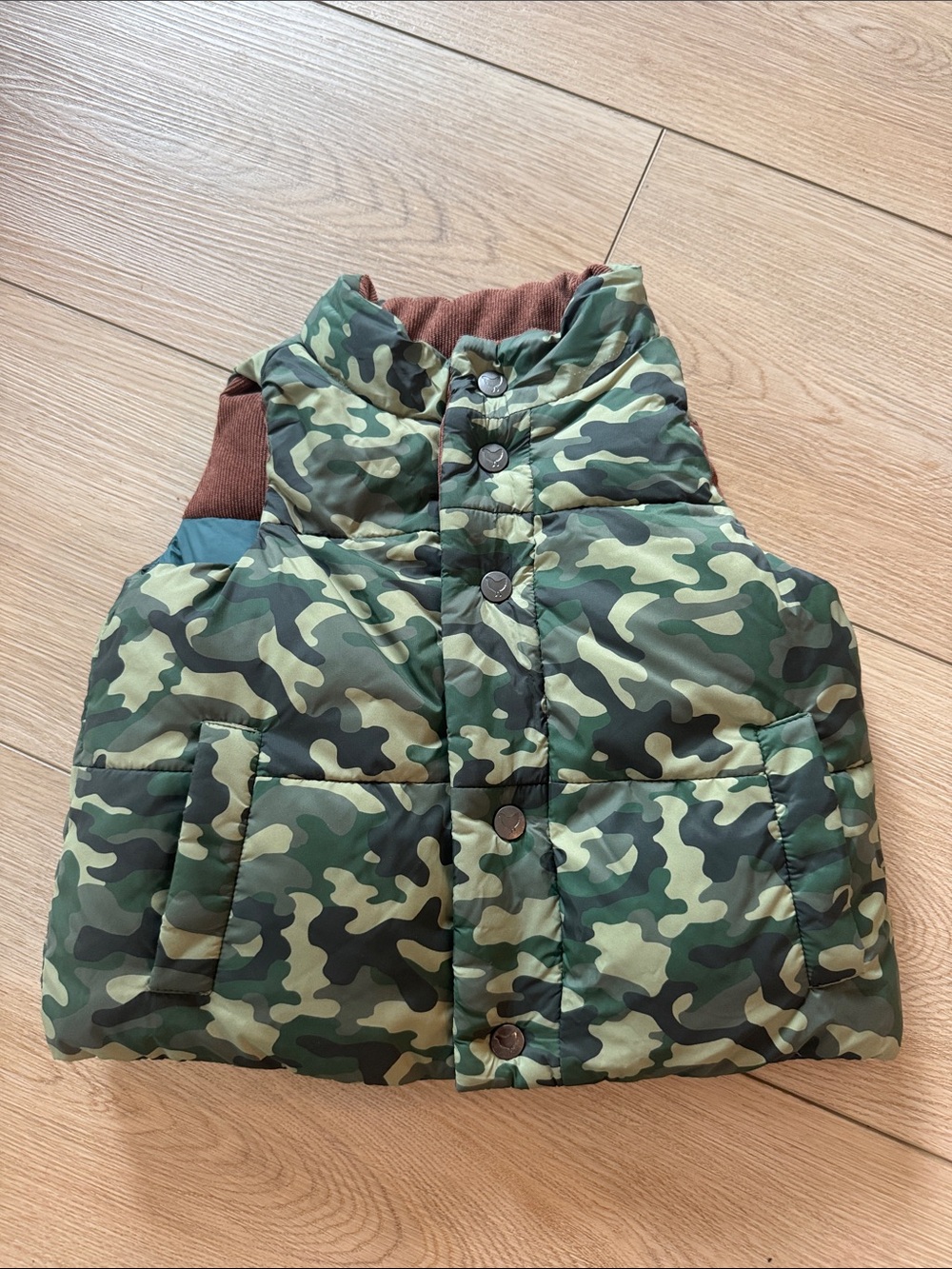 Pink chicken 2T boys Kids Camouflage corduroy Puffer Vest Green brown blue
